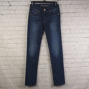 American Eagle Skinny Blue Jeans 00 Short Stretch